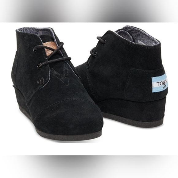Toms Desert Wedge Black Women's SZ 8.5 - Picture 1 of 10